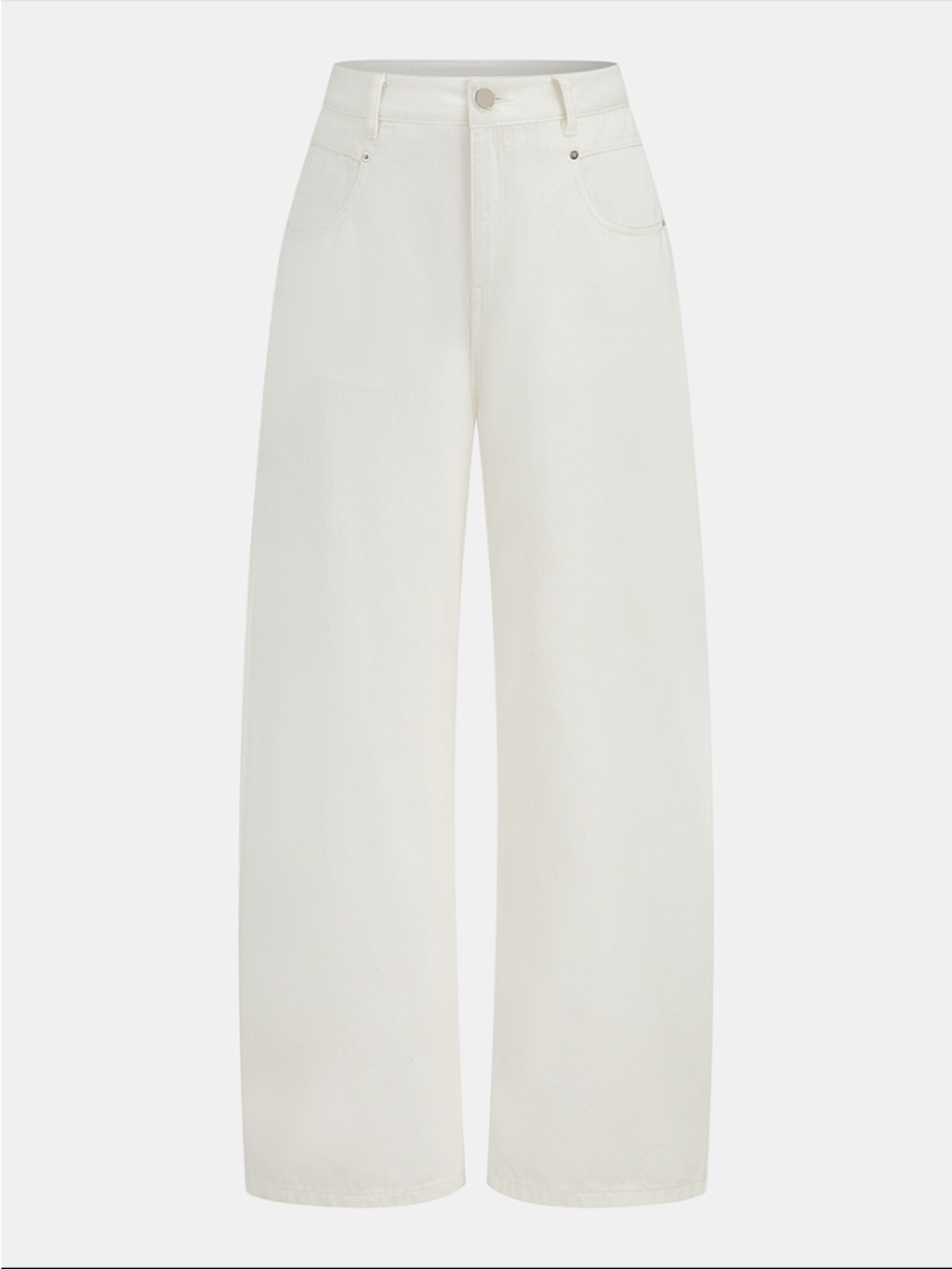 Wide Leg High-Rise Jeans in Off-White